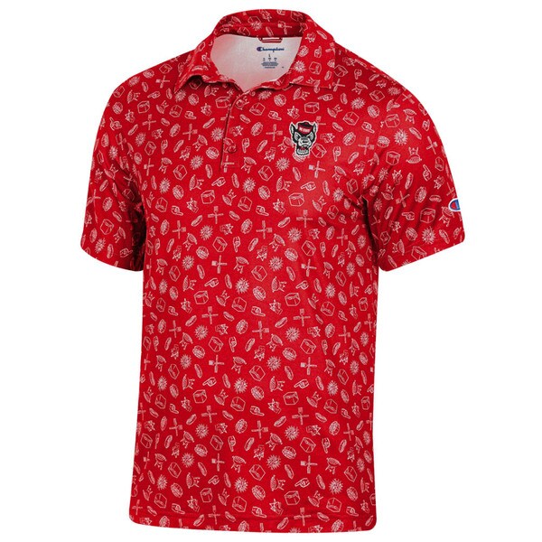 Red Men's Tailgate Print Polo - Wol